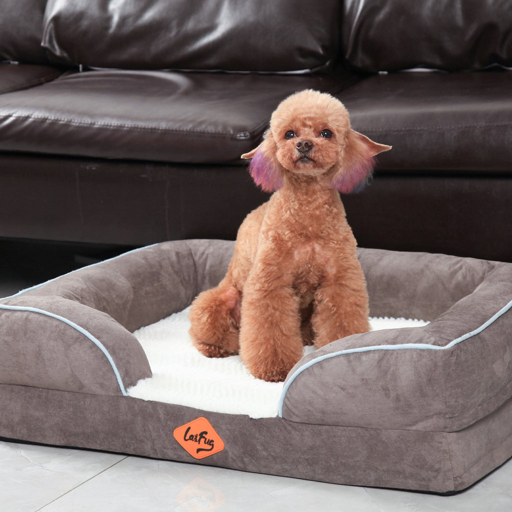 Premium Orthopedic Memory Foam Dog Bolster Sofa Bed 