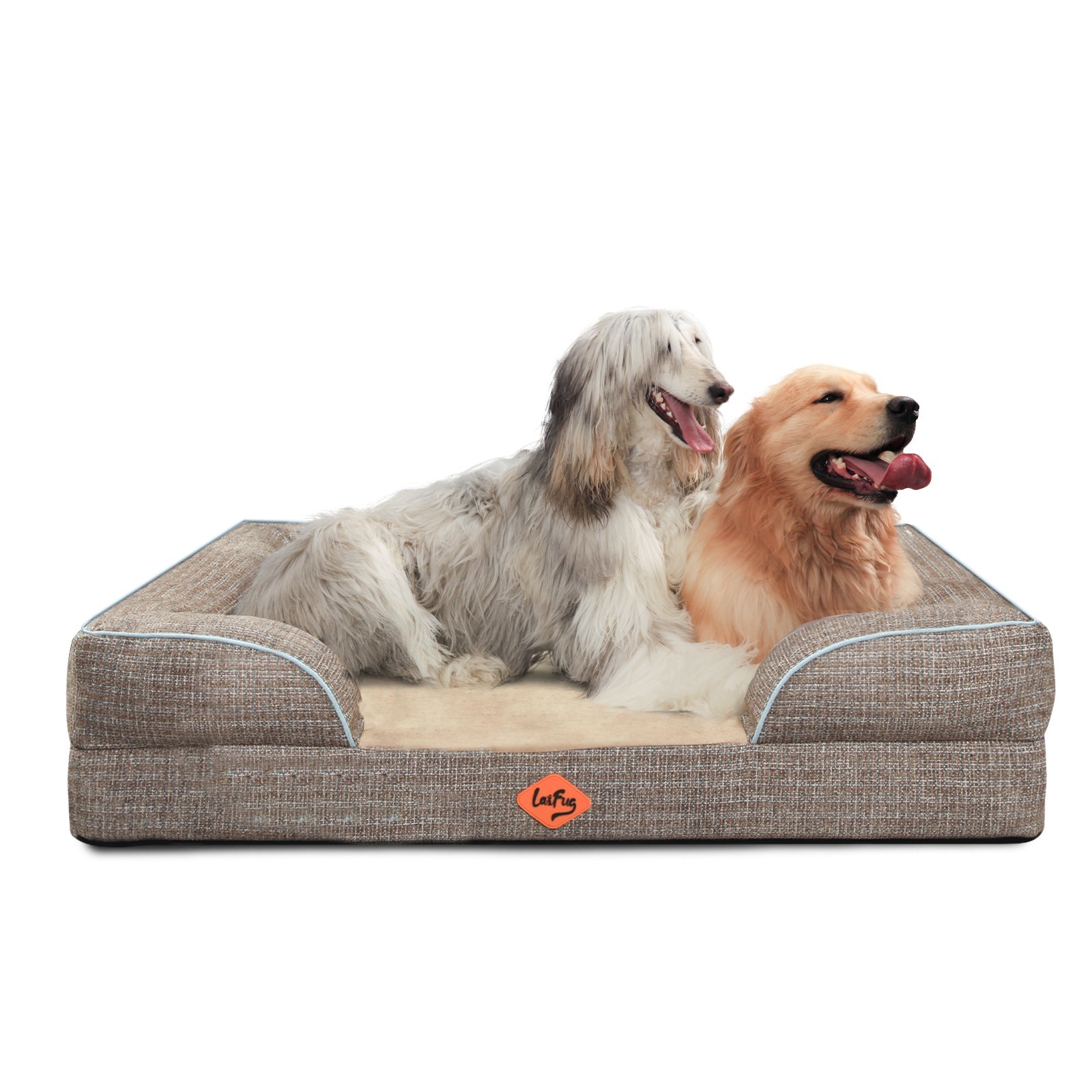 Laifug Large Orthopedic Premium Memory Foam Dog Sofa Jumbo Light Brown