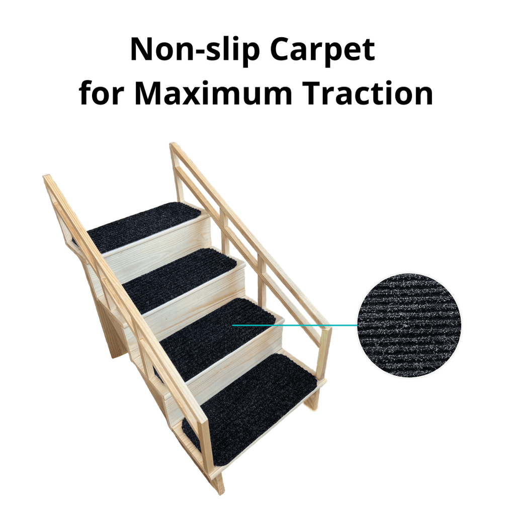 Stairs for bed for dogs with non-slip carpet