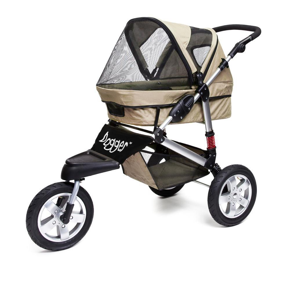 4 Wheel Folding Luxury Dog Stroller Cat Traveling Strolling Cart  Black/Silver