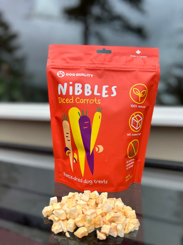 Nibbles Freeze-dried Diced Carrots | A 100% Natural, Healthy Dog Treat Alternative