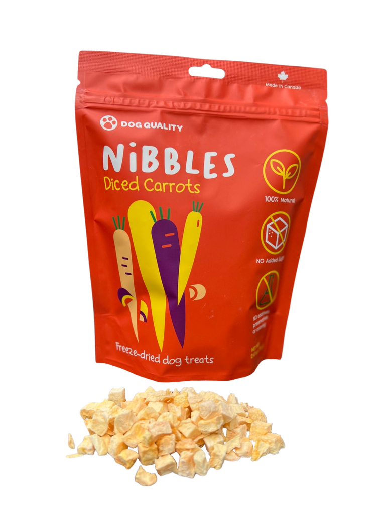 Nibbles Freeze-dried Diced Carrots | A 100% Natural, Healthy Dog Treat Alternative