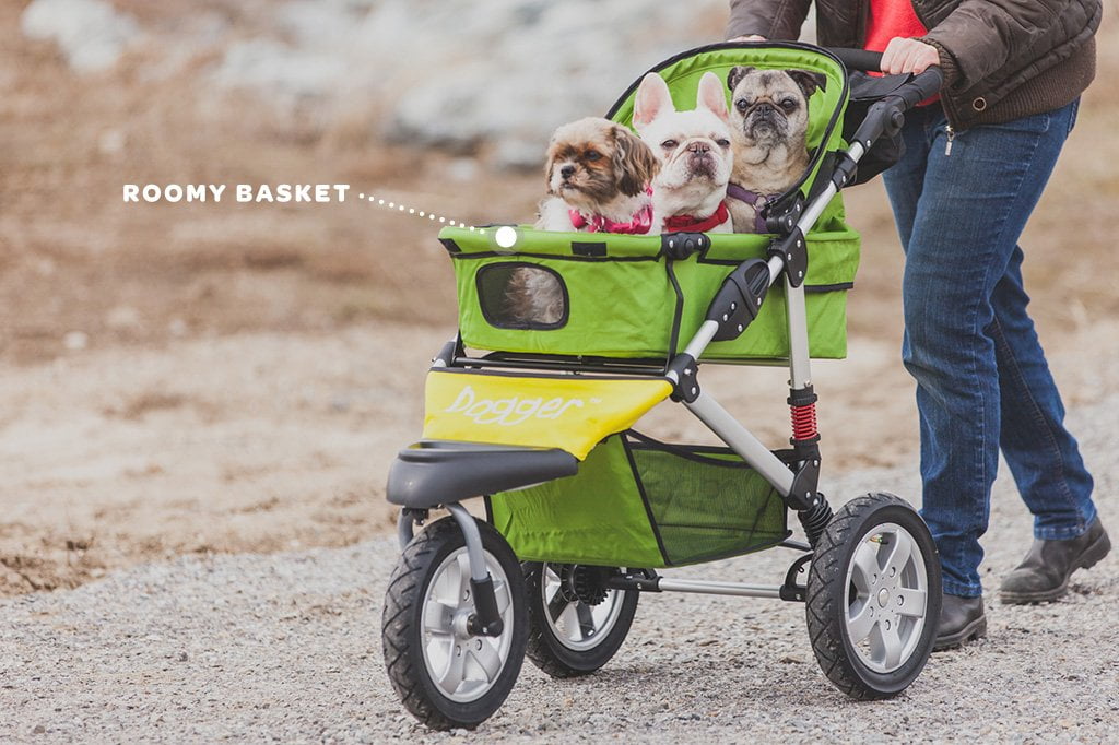 Pet Stroller 4 Wheels Dog Stroller Folding Carrier w/Cup Holders and  Raincover